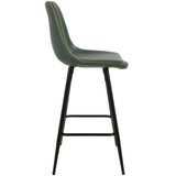 Durango - 26" Counter Stool - Black With Green Vintage Faux Leather (Set of 2)