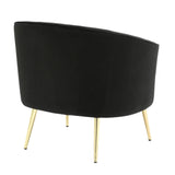 Tania - Accent Chair - Gold Metal And Black Velvet
