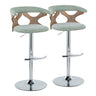 Gardenia - Contemporary Adjustable Barstool With Swivel / Rounded T Footrest (Set of 2)
