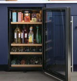 GE GVS04BQNSS - 19 in. 4.1 cu. ft. Freestanding Beverage Center with Adjustable Shelves & Digital Control - Stainless Steel