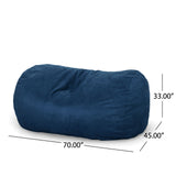 Marlin - 6.5 Foot Cylindrical Bean Bag With Removable Suede Cover - Midnight Blue