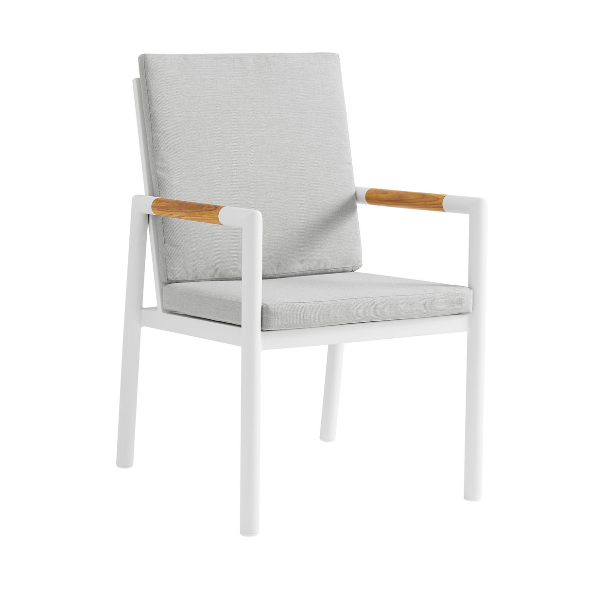Crown - Outdoor Dining Chair (Set of 2) - White / Teak
