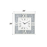 Noralie - 24" Wall Clock - Mirrored & Faux Diamonds