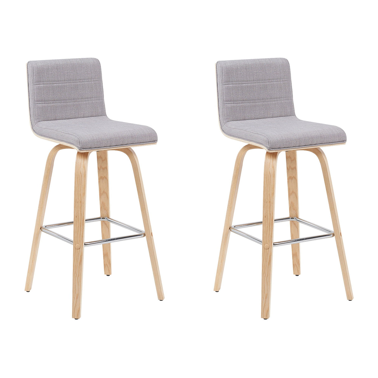 Vienna - Modern Swivel Bar Height Stool - Patterned Oak Wood Frame