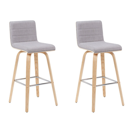 Vienna - Modern Swivel Bar Height Stool - Patterned Oak Wood Frame