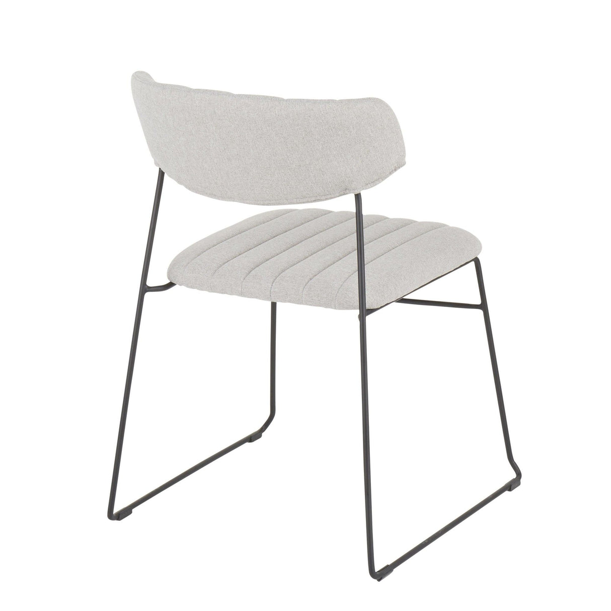 Thomas - Chair (Set of 2) - Black Metal, Light Gray Fabric