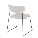 Thomas - Chair (Set of 2) - Black Metal, Light Gray Fabric
