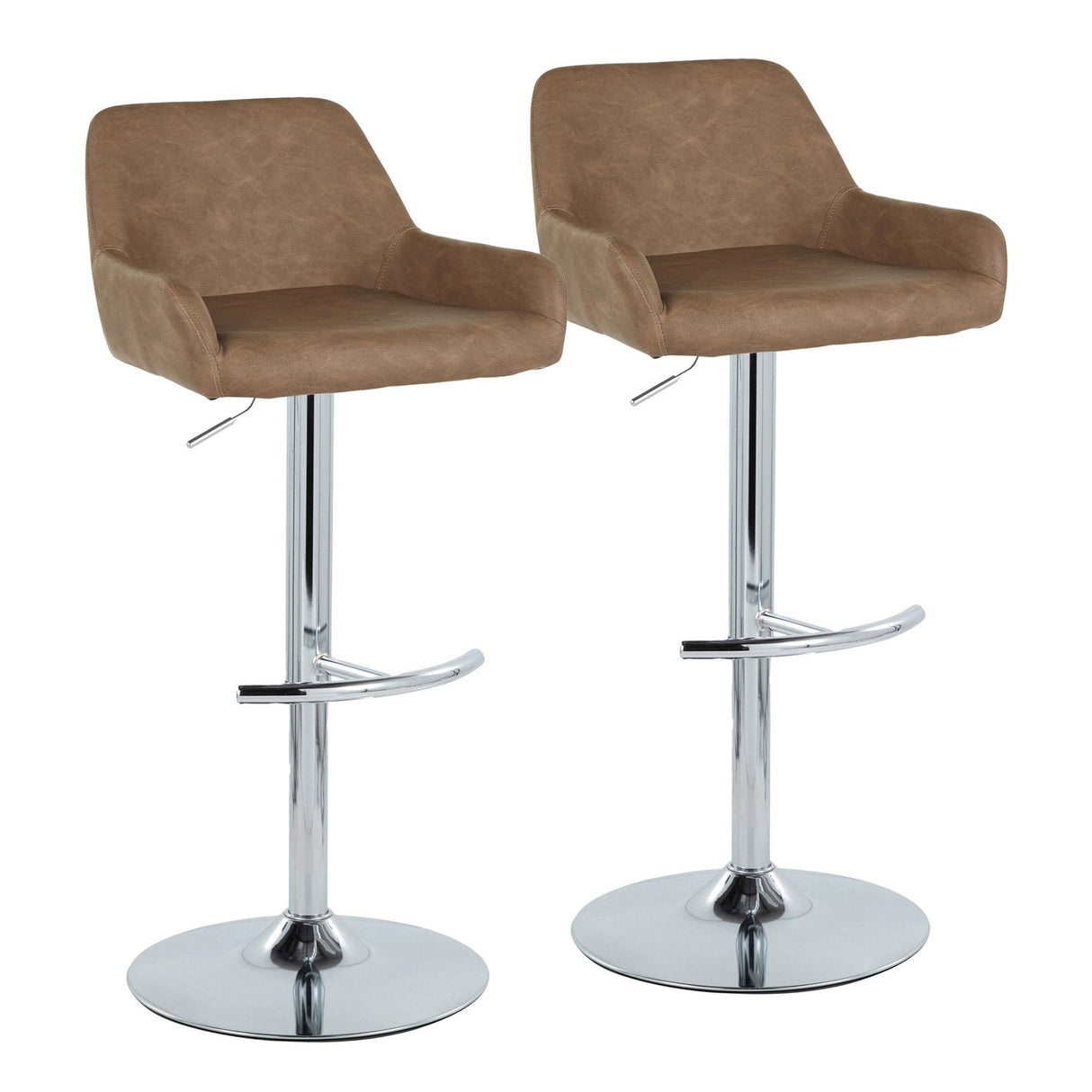 Daniella - Adjustable Barstool (Set of 2) - Chrome Base
