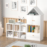 Versatile Children's Bookshelf With House Shaped Design, Multi Functional Storage