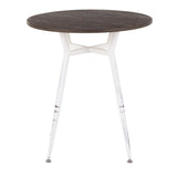 Clara - Industrial Round Dinette Table - Espresso Wood Top