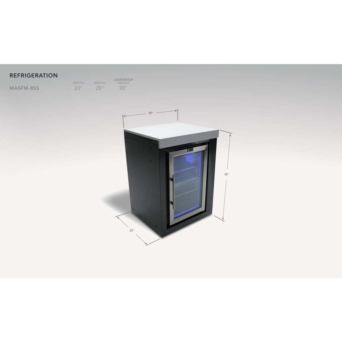 Mont Alpi 2.6 Cu. Ft. Outdoor Rated Refrigerator Cabinet Module - Black Stainless Steel - MASFM-BSS