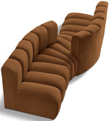 Arc - Velvet 4 Piece Sofa - Saddle