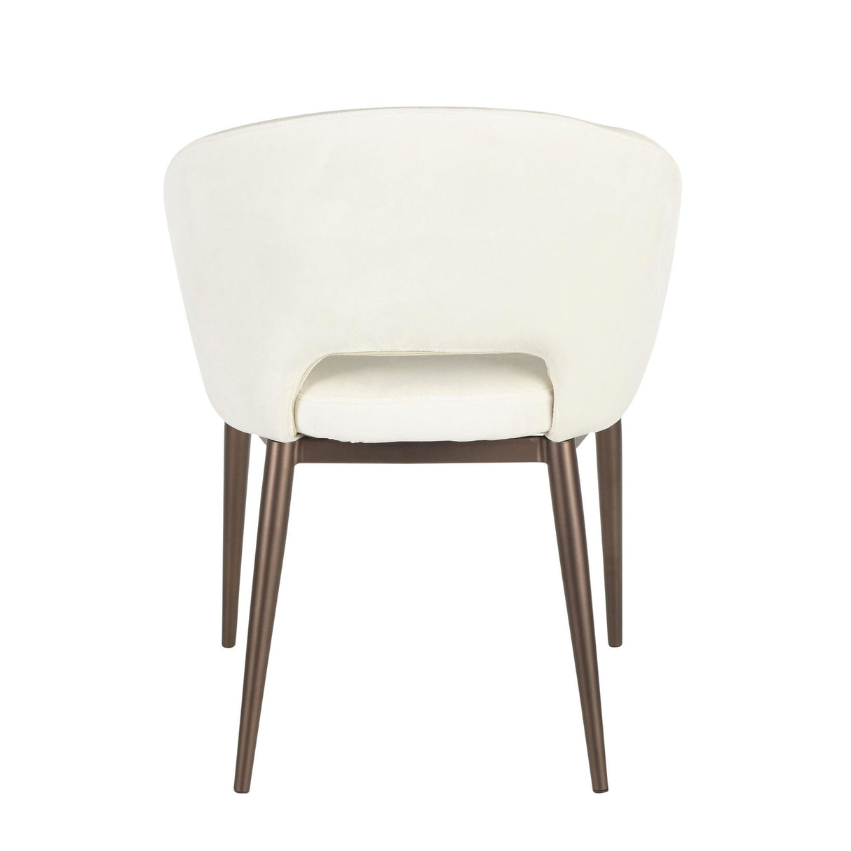 Renee - Contemporary Chair - Copper Metal Legs With Cream Velvet