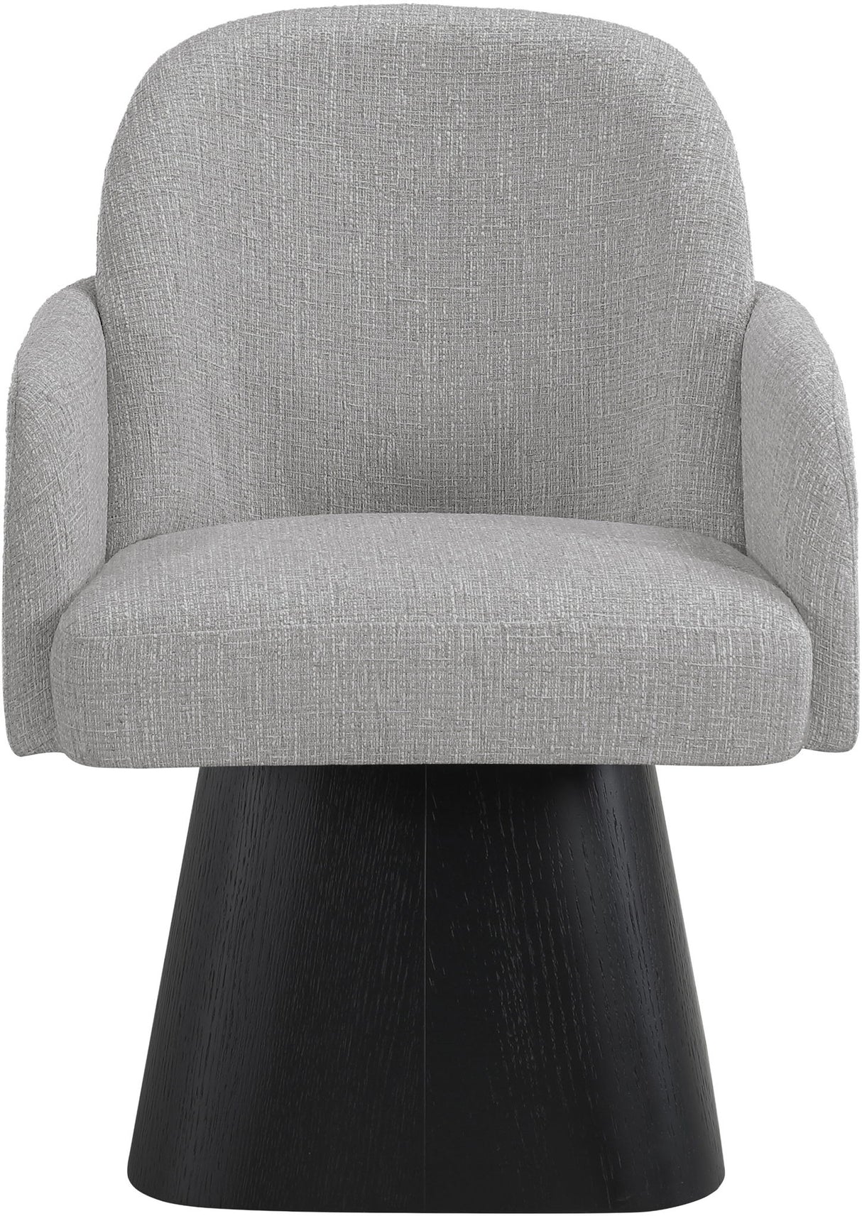 Marlowe - Linen Textured Fabric Upholstered Swivel Dining Arm Chair - Stained Black