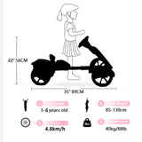 Electric Kids Pedal Go Kart With Adjustable Seat, Foldable Design