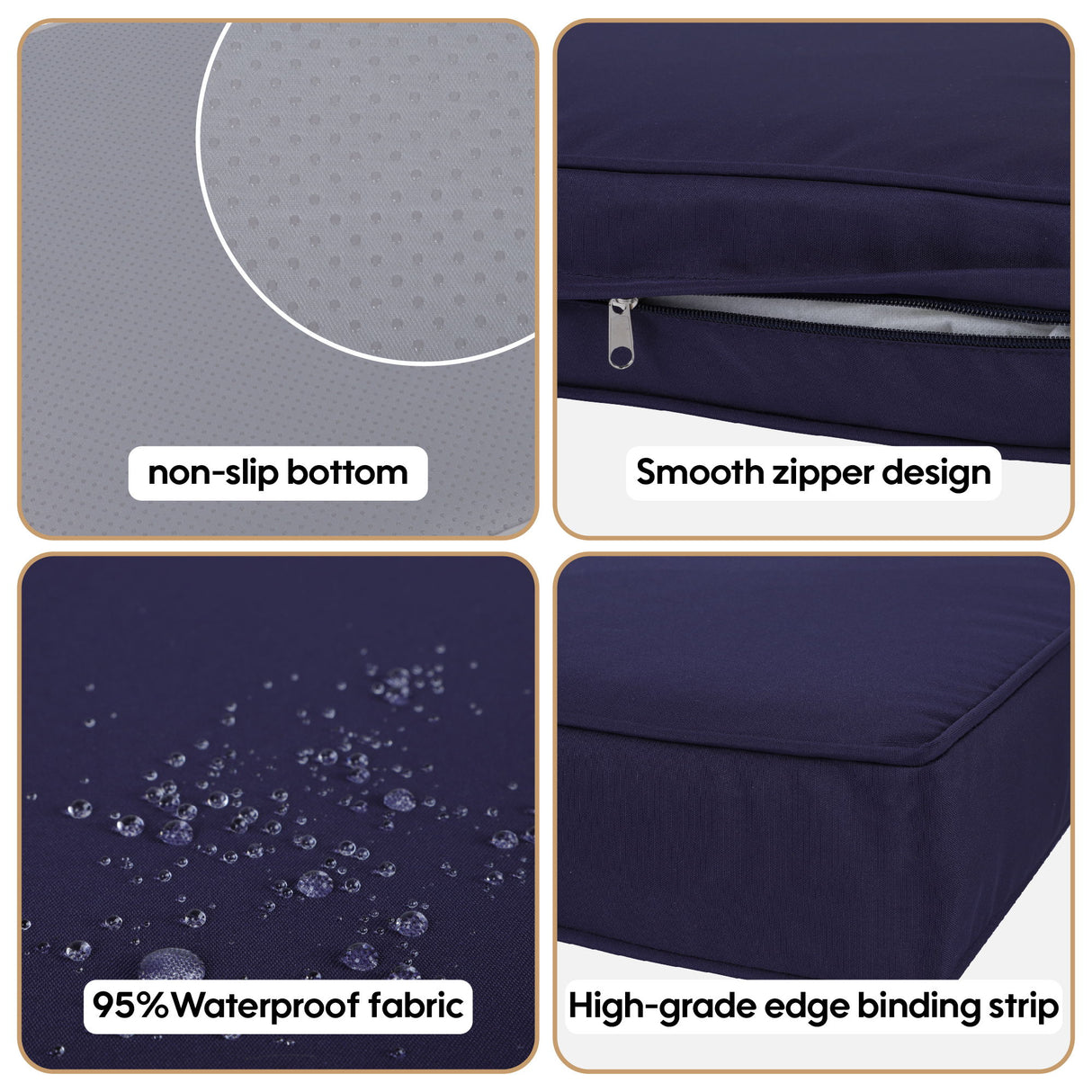 Cushion Covers For 7 Piece Wicker Sectional Sofa, 14 Pack Seat And Back Slipcovers With Zipper