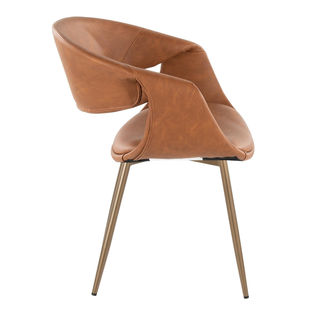 Curvo - Upholstered Chair (Set of 2) - Antique Copper Metal Legs