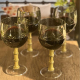 Leadingware Palm Tree Plastic Wine Glasses (Set of 4), Bpa Free Acrylic, Unbreakable, 16Oz - Clear