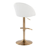 Matisse - Highback Adjustable Barstool With Rounded T Footrest (Set of 2) - Gold Metal