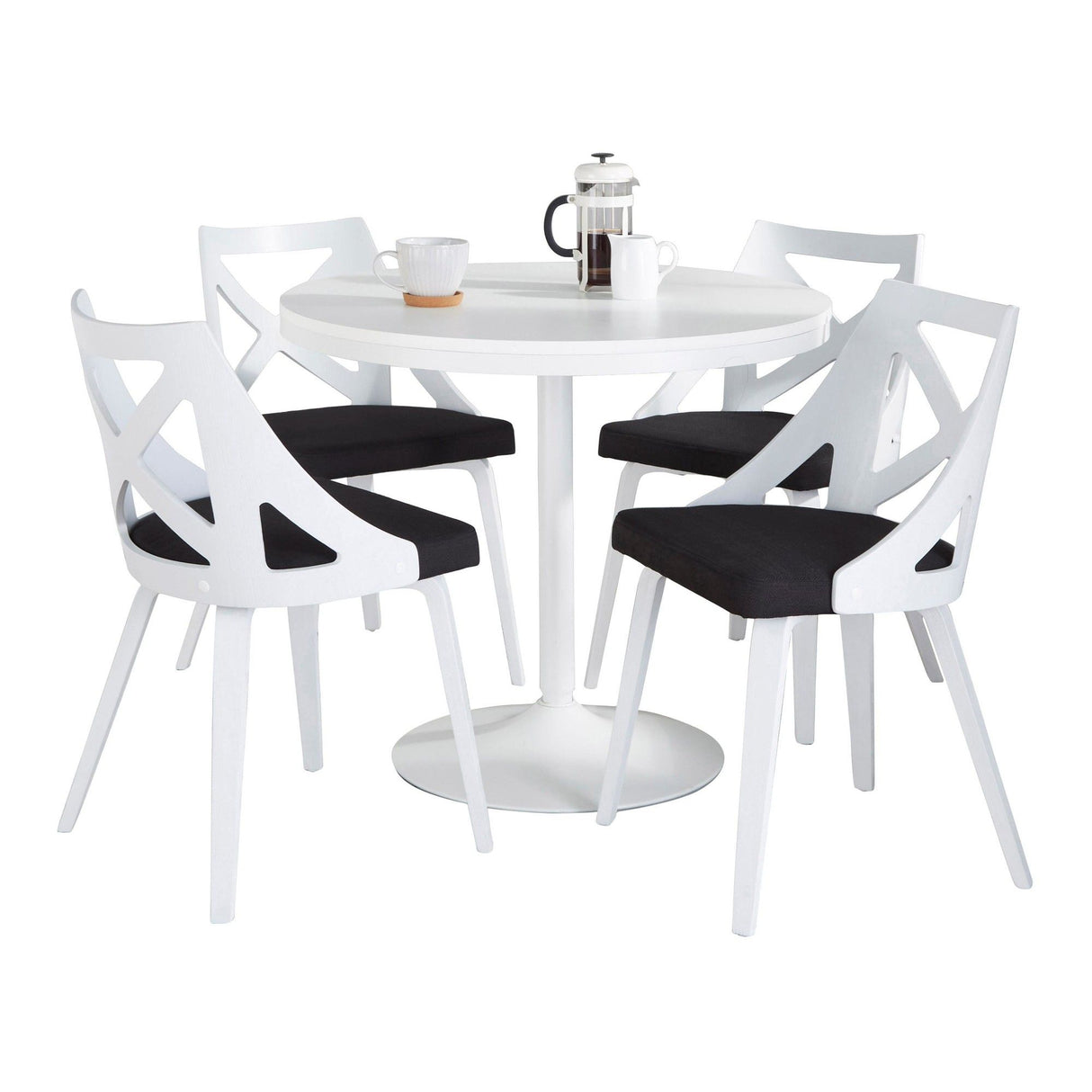 Dakota - Charlotte 5 Piece Dining Room Set With White Table