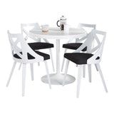 Dakota - Charlotte 5 Piece Dining Room Set With White Table