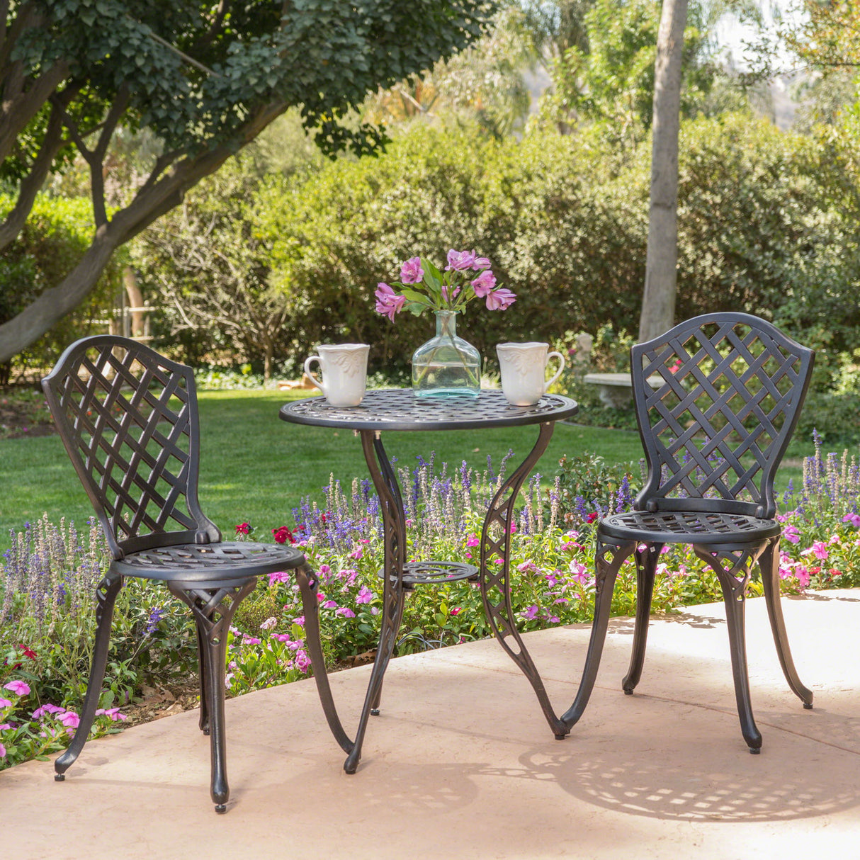 Bono Metal Bistro Set - Black