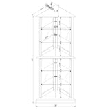 Corner Curio Dispaly Cabinet With Lights, Adjustable Tempered Glass Shelves, Mirrored Back (E26 Light Bulb Not Included)