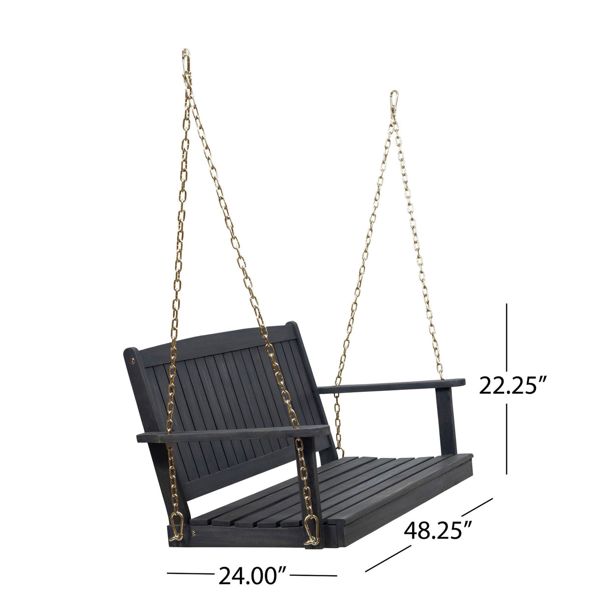 Tambora - Porch Swing Acacia Wood Slat Design