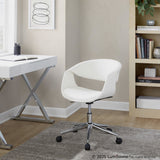 Curvo - Upholstered 5-Star Task Chair - Chrome Metal Base