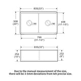 Double Bowl Sink Workstation 33" With Built In Work Surface And Accessories - White