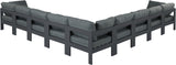 Nizuc - Outdoor Patio 9 Piece Modular Sectional With Gray Frame