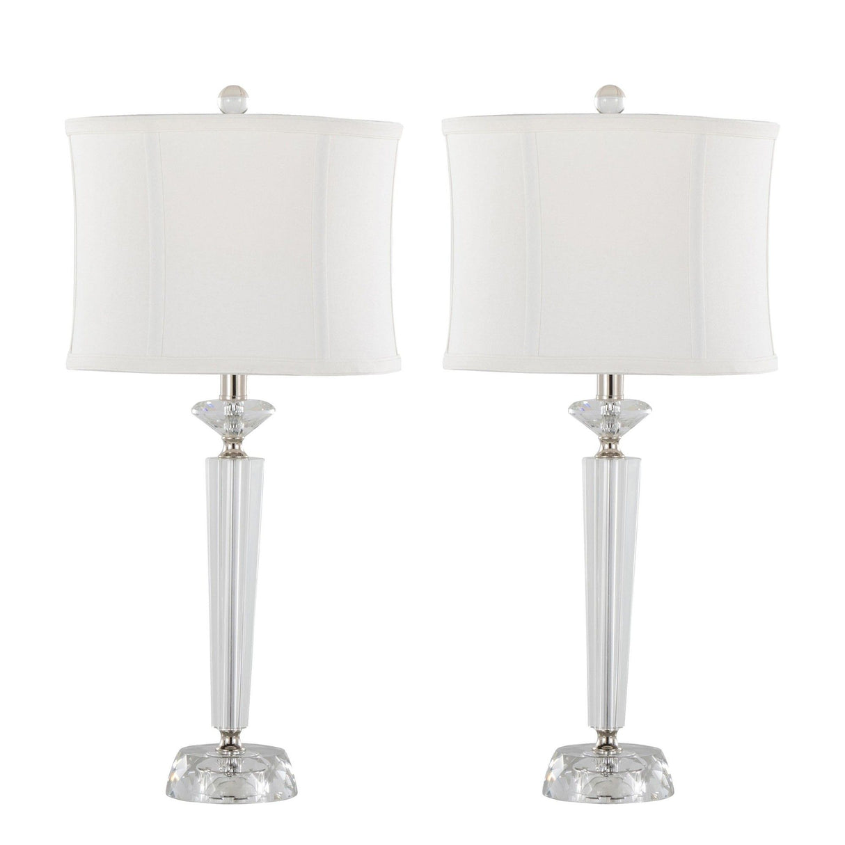 Diamond - Torch 25" Crystal Table Lamp (Set of 2) - White