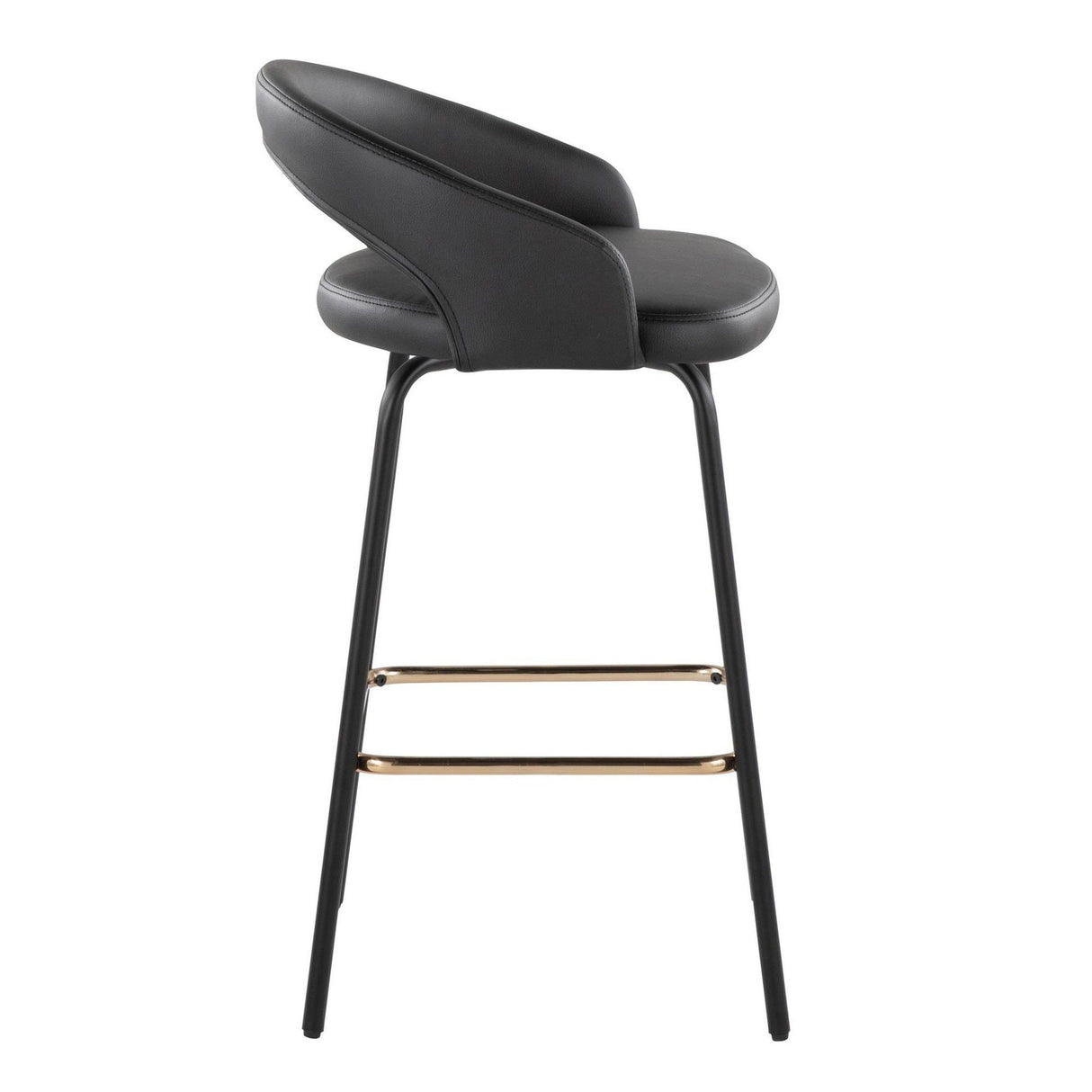 Grotto - Upholstered Fixed-Height Counter Stool - Black Metal