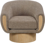 Avella - Interwoven Fabric Swivel Accent Chair - Light Brown Base