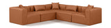 Cube - 5 Piece Modular Corner Sectional - Cognac