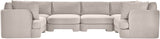 Hammond - Velvet Performance Fabric Upholstered 6 Piece U-Shaped Sectional