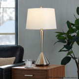 Diva - 29" Metal Table Lamp (Set of 2) - Brushed Nickel / White Linen