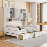 Daybed With All-In-One Cabinet And Shelf