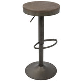 Dakota - Adjustable Barstool (Set of 2) - Antique Metal And Brown