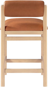 Roundhill - Faux Leather Counter Stool - Natural Frame