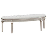 Colwood - Upholstered Curved With Channel Tufting And Slender Tapered Legs - Silver Gray