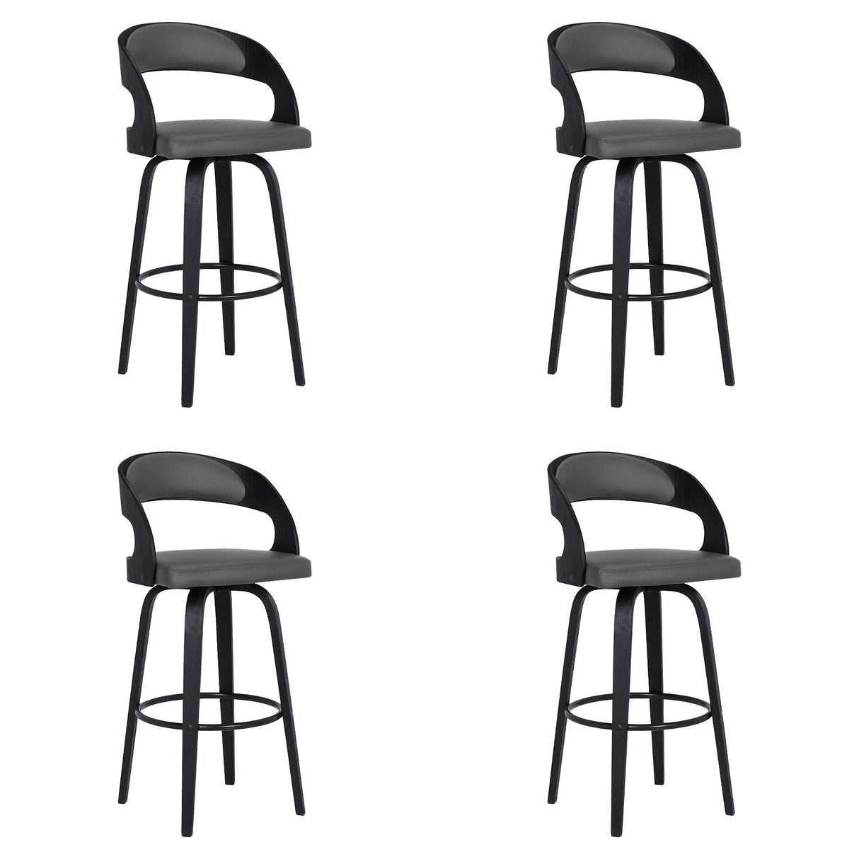 Shelly - 30" Bar Height Swivel Bar Stool With Black Frame