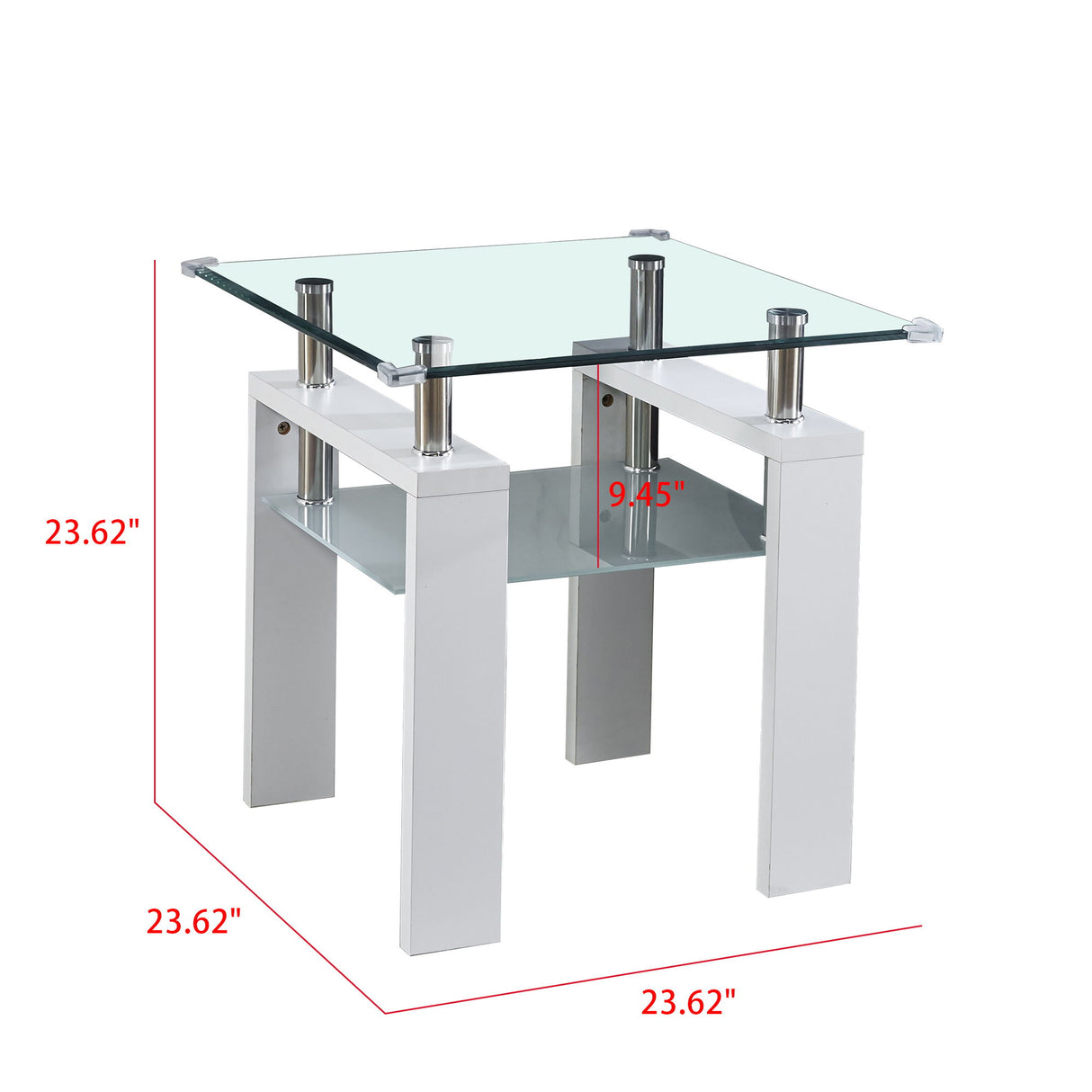 Clear Glass Top Side Table, Modern Design For Home