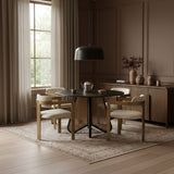 Aurum - Vegan Leather Upholstered Dining Chair With Brushed Brass Base (Set of 2)