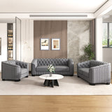 Upholstered 3 Piece Sofa Set With Legs