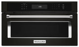 KitchenAid KMBP100EBS black stainless built-in microwave front view