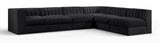 Rummi - Velvet Performance Fabric Upholstered 6 Piece Modular Sectional