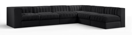 Rummi - Velvet Performance Fabric Upholstered 6 Piece Modular Sectional
