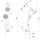 Multi Function Dual Shower Head System With 4.7" Rain Showerhead And Adjustable Slide Bar In - Brushed Nickel