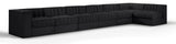 Rummi - Velvet Performance Fabric Upholstered 7 Piece Modular Sectional, L-Shaped (Right)
